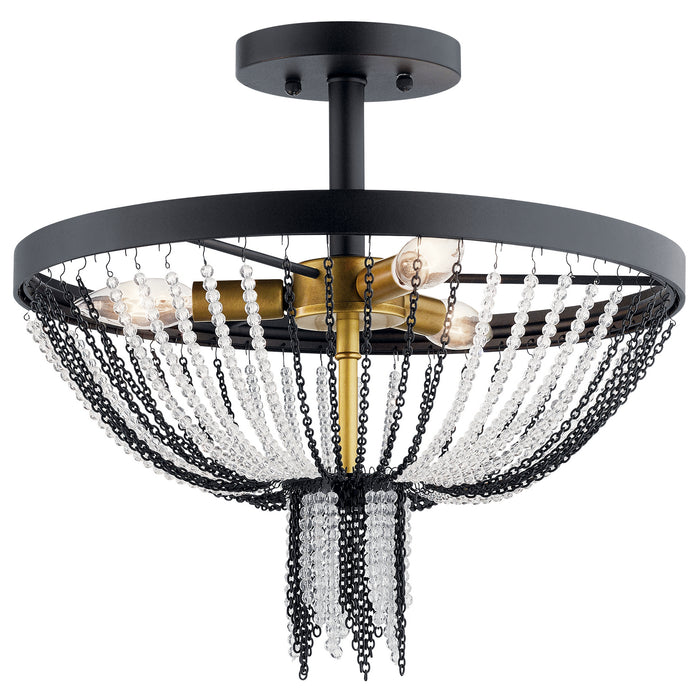 Kichler - 52049BKT - Three Light Semi Flush Mount - Alexia - Textured Black