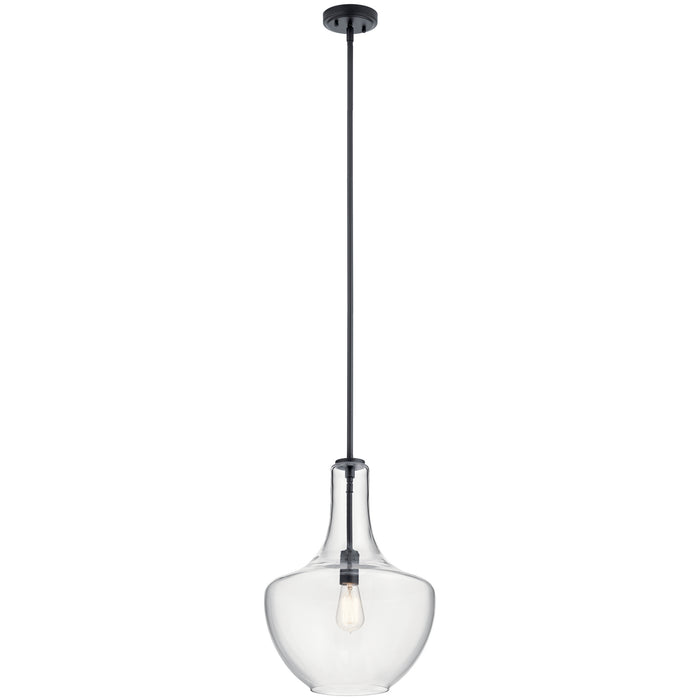 Kichler - 42046BK - One Light Pendant - Everly - Black