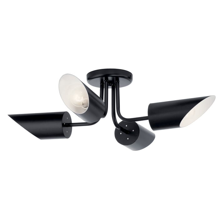 Kichler - 52164BK - Four Light Semi Flush Mount - Trentino - Black