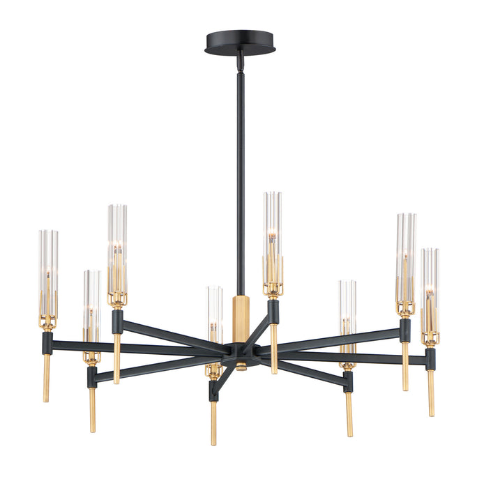 Maxim - 16128CLBKAB - LED Chandelier - Flambeau - Black / Antique Brass