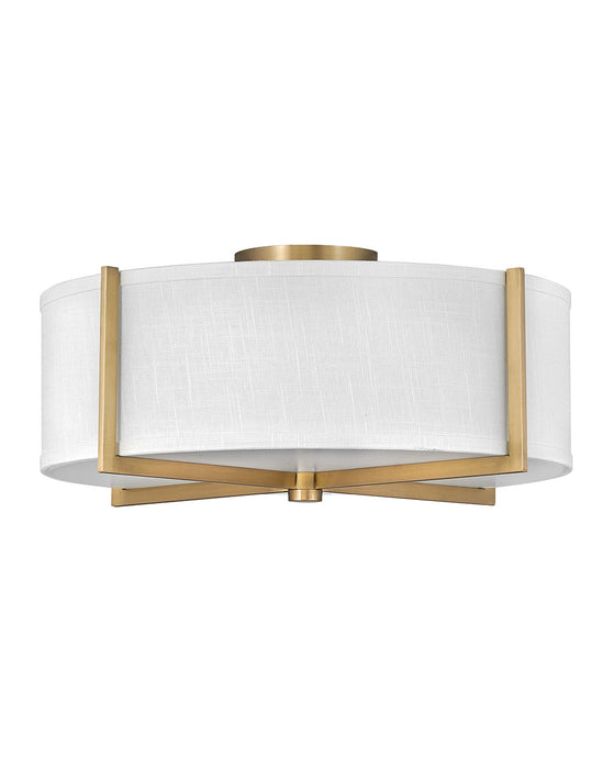 Hinkley - 41708HB - Semi-flush Mount - Axis Off White - Heritage Brass