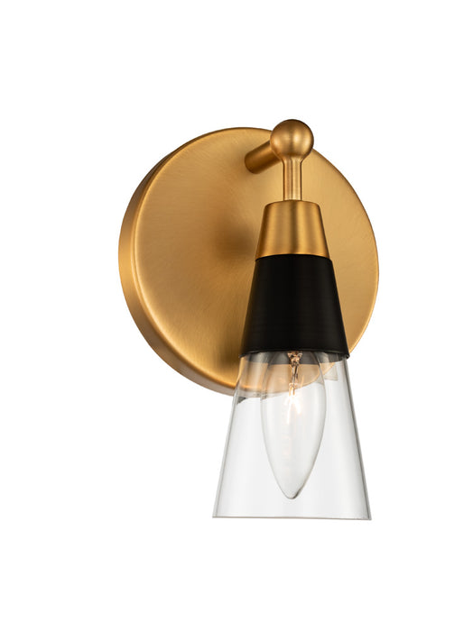 Kalco - 513131BNB - One Light Bath - Ponti - Matte Black w New Brass