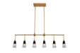 Kalco - 513161BNB - Six Light Island Pendant - Ponti - Matte Black w New Brass