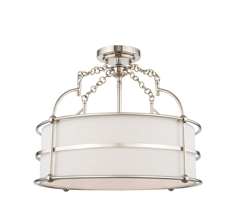 Kalco - 513241PN - Five Light Convertible Pendant / Semi Flush - Carson - Polished Nickel