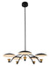 Kalco - 513671BWB - LED Chandelier - Redding - Matte Black w White and Brass Accent