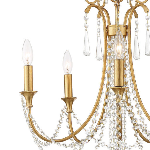 Crystorama - ARC-1905-GA-CL-MWP - Five Light Chandelier - Arcadia - Antique Gold