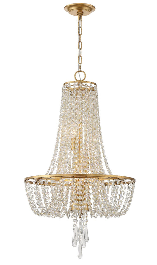 Crystorama - ARC-1907-GA-CL-MWP - Four Light Chandelier - Arcadia - Antique Gold