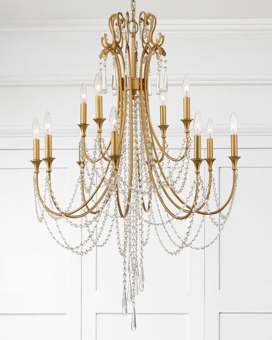 Crystorama - ARC-1909-GA-CL-MWP - 12 Light Chandelier - Arcadia - Antique Gold