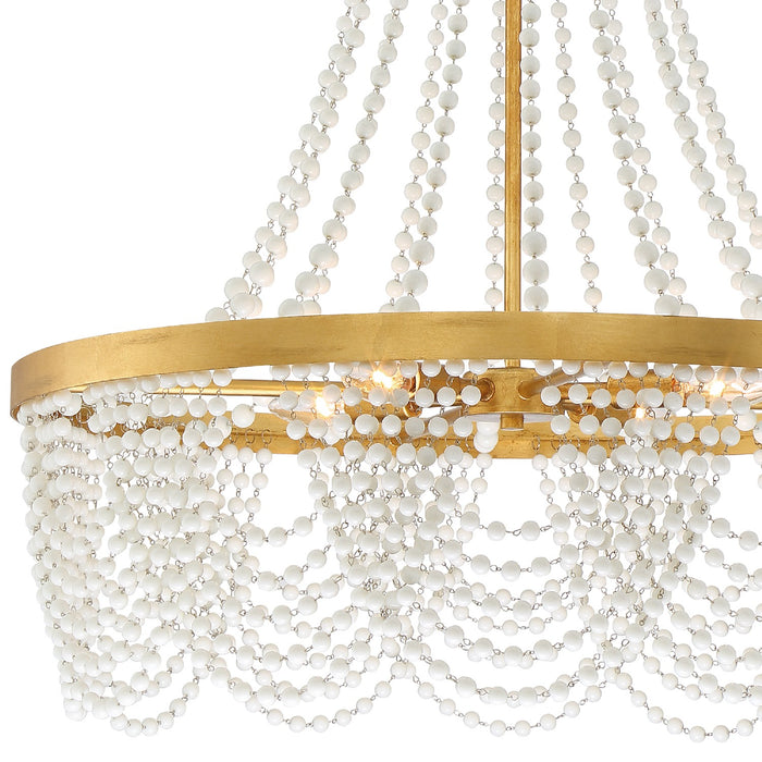 Crystorama - FIO-A9104-GA-WH - Four Light Chandelier - Fiona - Antique Gold