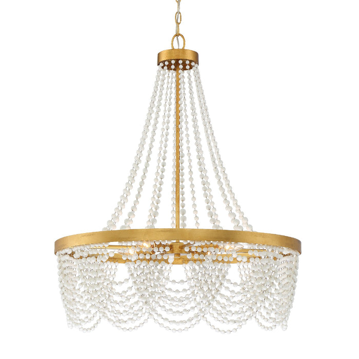 Crystorama - FIO-A9104-GA-WH - Four Light Chandelier - Fiona - Antique Gold