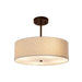 Justice Designs - FAB-9591-CREM-DBRZ - Three Light Pendant - Textile - Dark Bronze