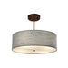 Justice Designs - FAB-9591-GRAY-DBRZ - Three Light Pendant - Textile - Dark Bronze