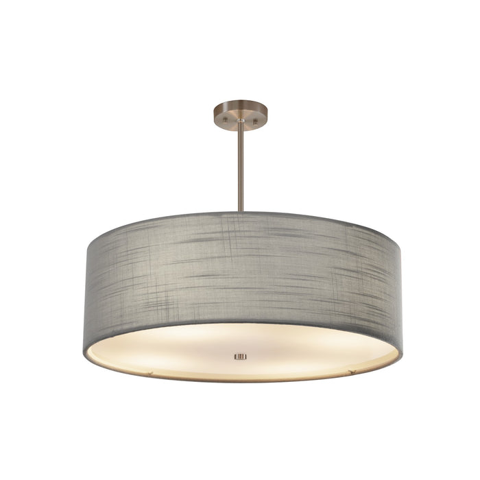 Justice Designs - FAB-9592-GRAY-NCKL - Six Light Pendant - Textile - Brushed Nickel