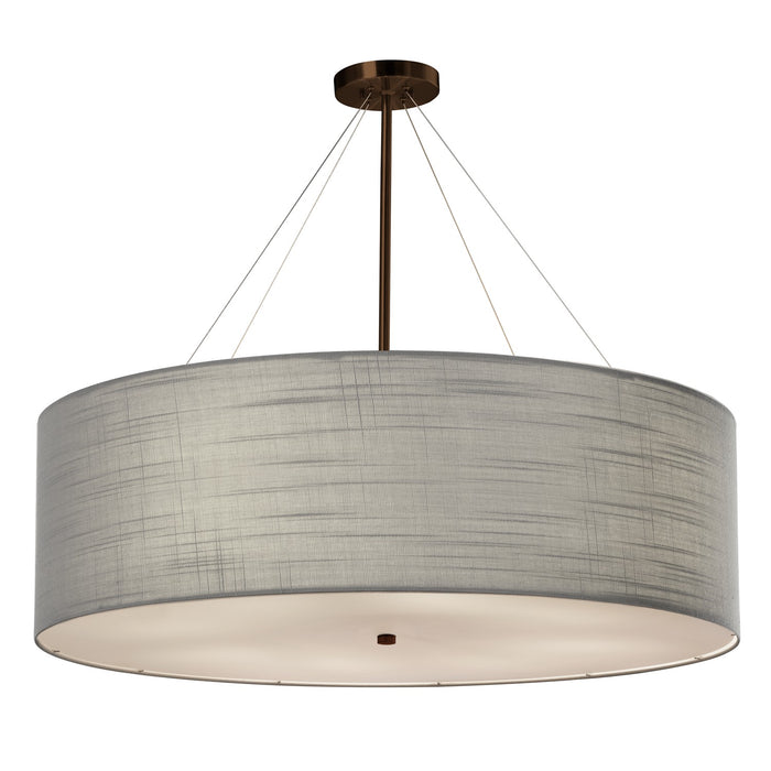 Justice Designs - FAB-9594-GRAY-DBRZ - Eight Light Pendant - Textile - Dark Bronze