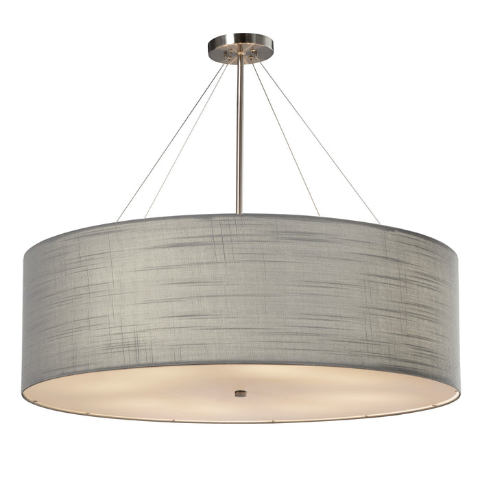 Justice Designs - FAB-9594-GRAY-NCKL - Eight Light Pendant - Textile - Brushed Nickel