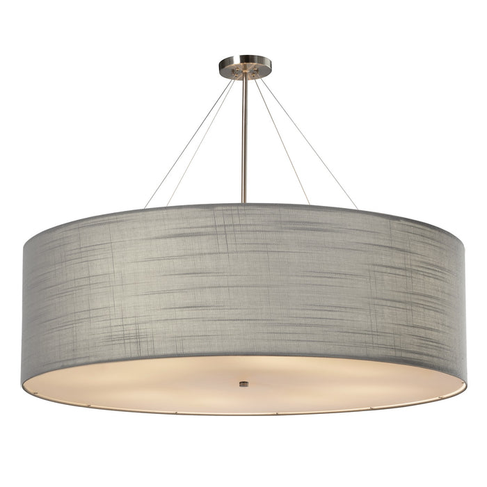 Justice Designs - FAB-9597-GRAY-NCKL - Eight Light Pendant - Textile - Brushed Nickel