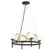 Justice Designs - FSN-4225-OPAL-MBBR - LED Chandelier - Fusion - Matte Black w/ Brass Ring