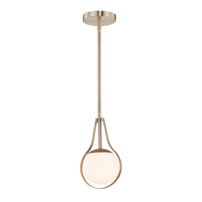 Justice Designs - FSN-4235-OPAL-BRSS - One Light Pendant - Fusion - Brushed Brass