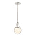 Justice Designs - FSN-4235-OPAL-NCKL - One Light Pendant - Fusion - Brushed Nickel