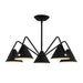 Justice Designs - NSH-4245-MBTX - LED Chandelier - Zag - Matte Black - Textured