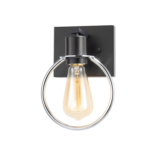 Justice Designs - NSH-8901-CRMB - One Light Wall Sconce - Volta - Matte Black w/ Chrome Ring