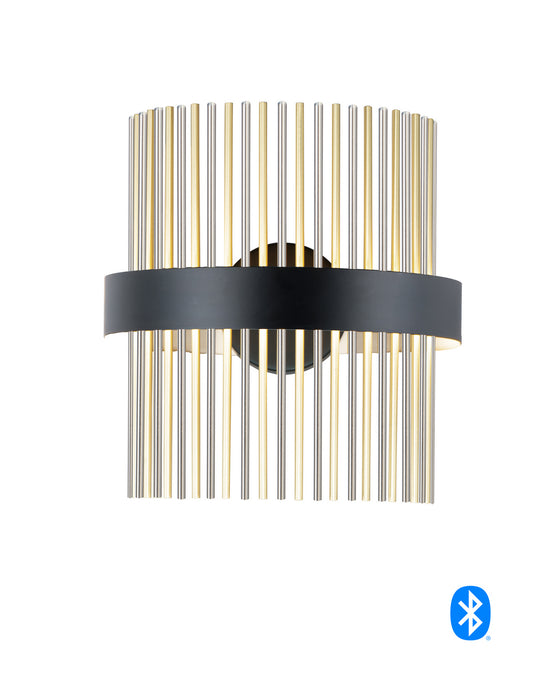 ET2 - E34201-BKSNSBR - LED Wall Sconce - Chimes WiZ - Black / Satin Nickel / Satin Brass