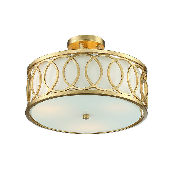 Crystorama - 285-GA - Three Light Semi Flush Mount - Graham - Antique Gold