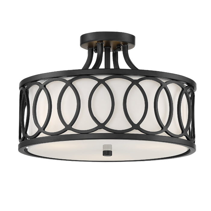 Crystorama - 285-MK - Three Light Semi Flush Mount - Graham - Matte Black