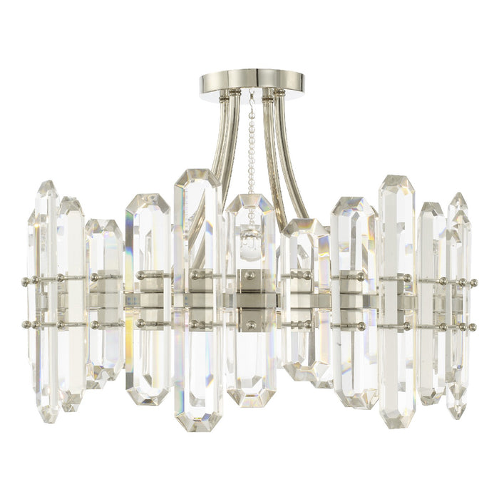 Crystorama - BOL-8884-PN - Four Light Semi Flush Mount - Bolton - Polished Nickel