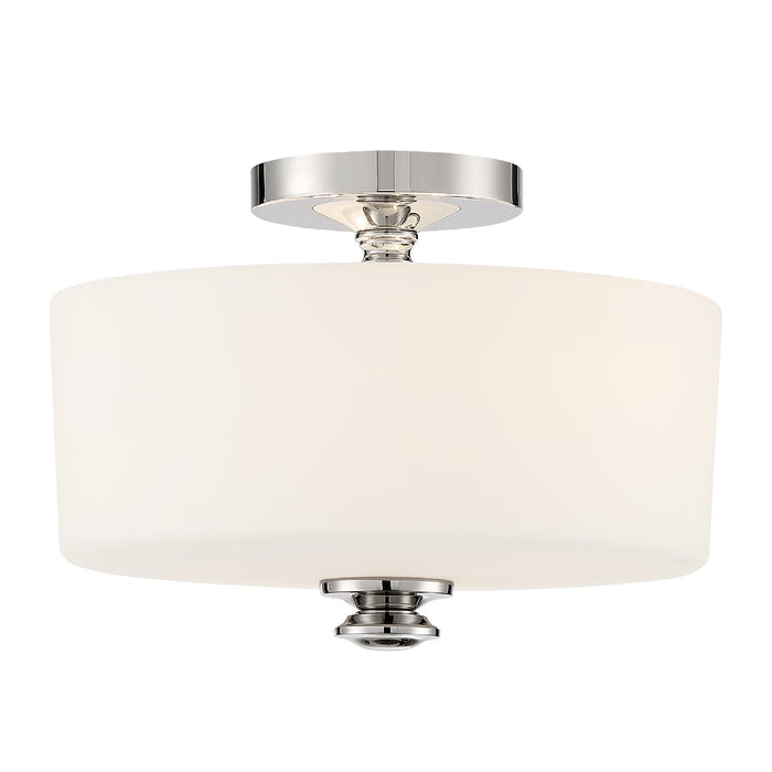 Crystorama - TRA-A3302-PN - Two Light Semi Flush Mount - Travis - Polished Nickel