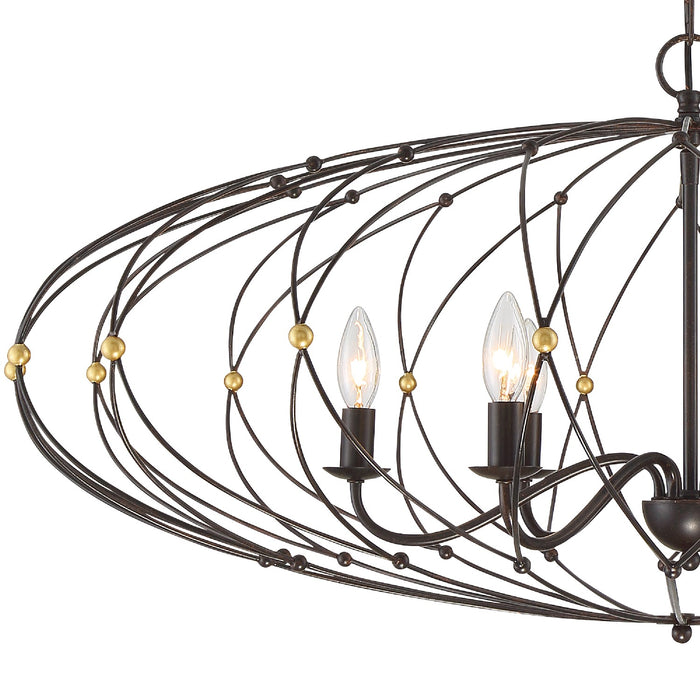 Crystorama - ZUC-A9036-EB-GA - Six Light Chandelier - Zucca - English Bronze / Antique Gold