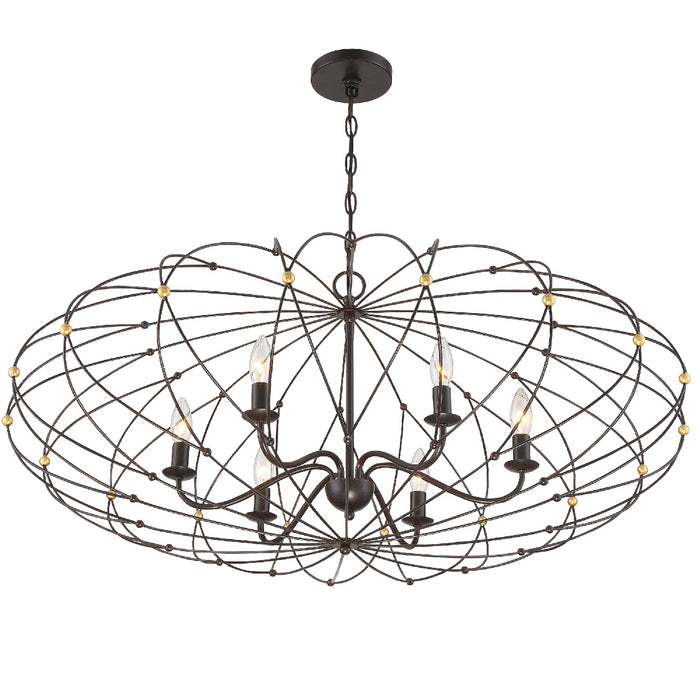 Crystorama - ZUC-A9036-EB-GA - Six Light Chandelier - Zucca - English Bronze / Antique Gold