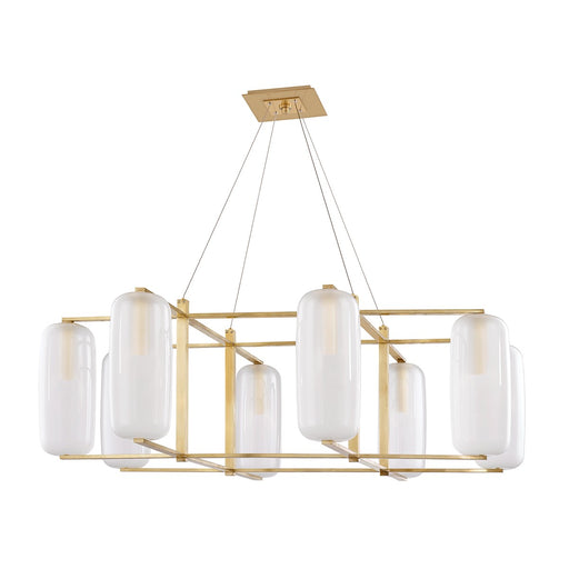 Hudson Valley - 3478-AGB - Eight Light Chandelier - Pebble - Aged Brass