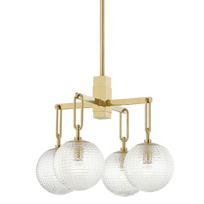 Hudson Valley - 7104-AGB - Four Light Chandelier - Jewett - Aged Brass