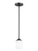 Generation Lighting. - 6130701EN3-112 - One Light Mini-Pendant - Kemal - Midnight Black