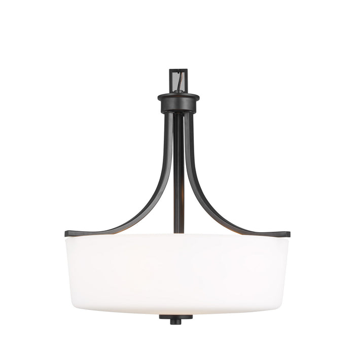 Generation Lighting. - 6528803-112 - Three Light Pendant - Kemal - Midnight Black