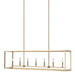 Generation Lighting. - 6634507-848 - Seven Light Island Pendant - Moffet Street - Satin Brass