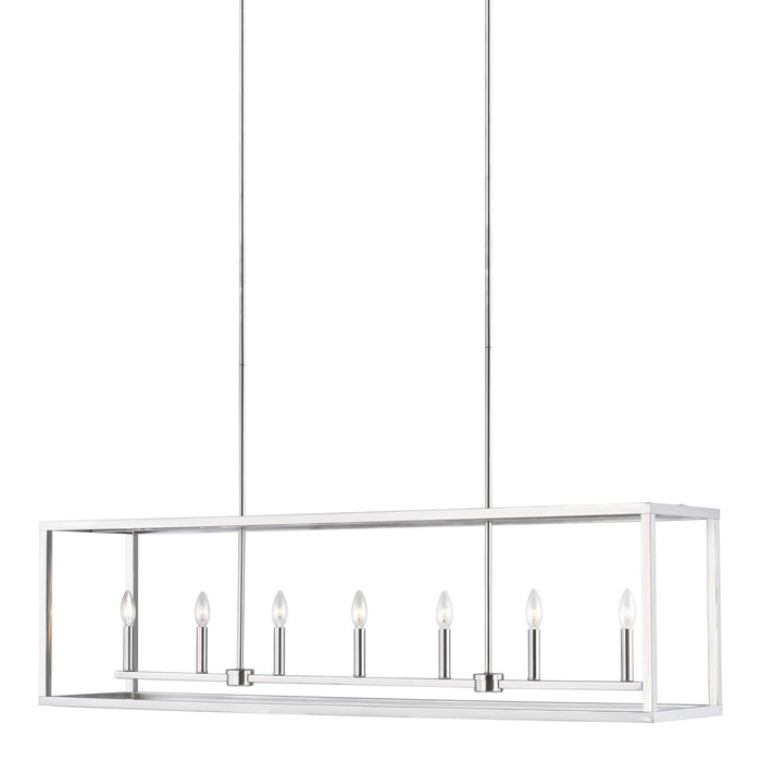 Generation Lighting. - 6634507-962 - Seven Light Island Pendant - Moffet Street - Brushed Nickel