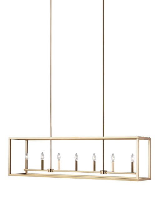 Generation Lighting. - 6634507EN-848 - Seven Light Island Pendant - Moffet Street - Satin Brass