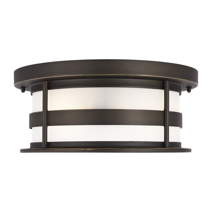 Generation Lighting. - 7890902-71 - Two Light Outdoor Flush Mount - Wilburn - Antique Bronze