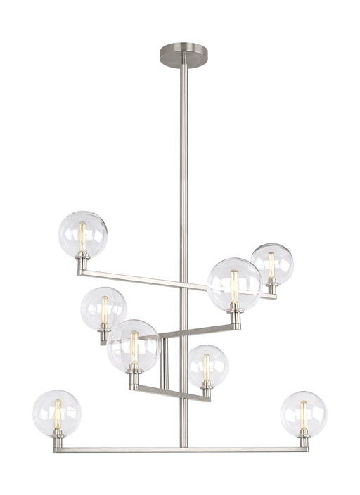 Visual Comfort Modern - 700GMBCS - Eight Light Chandelier - Gambit - Satin Nickel