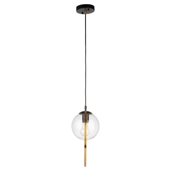 Artcraft - AC10890VB - One Light Pendant - Lugano - Black & Vintage Brass