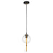 Artcraft - AC10890VB - One Light Pendant - Lugano - Black & Vintage Brass