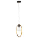 Artcraft - AC10890VB - One Light Pendant - Lugano - Black & Vintage Brass