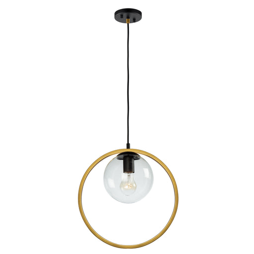 Artcraft - AC10890VB - One Light Pendant - Lugano - Black & Vintage Brass