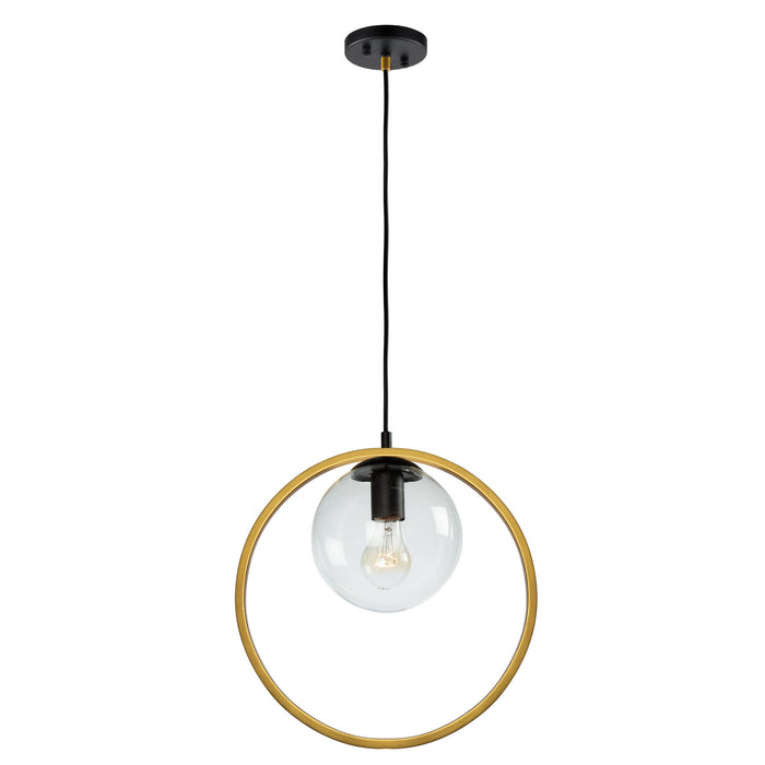 Artcraft - AC10890VB - One Light Pendant - Lugano - Black & Vintage Brass