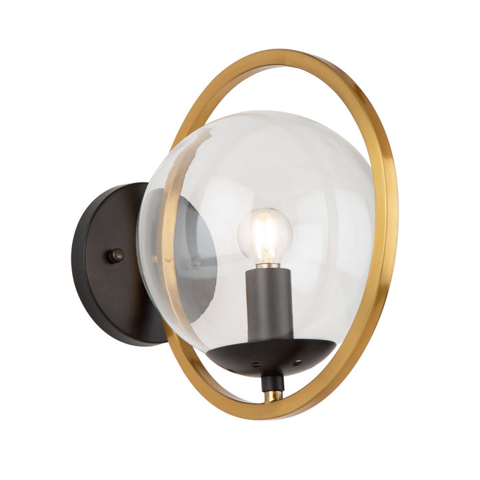 Artcraft - AC10891VB - One Light Wall Sconce - Lugano - Black & Vintage Brass