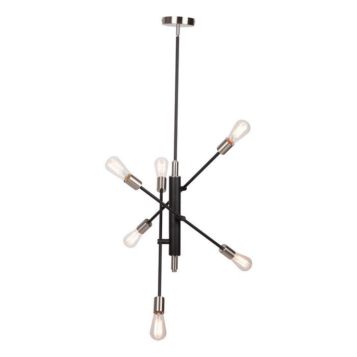 Artcraft - AC11252NB - Six Light Pendant - Truro - Black & Brushed Nickel