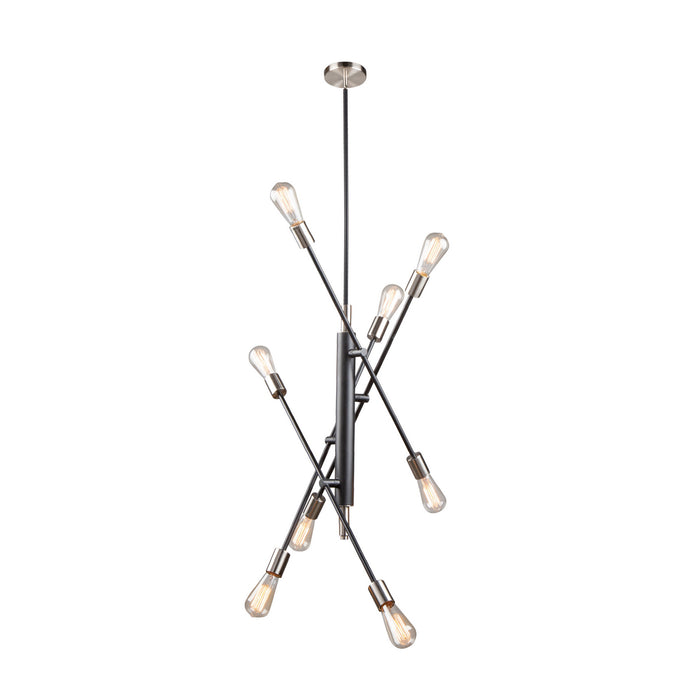 Artcraft - AC11253NB - Eight Light Pendant - Truro - Black & Brushed Nickel