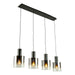 Artcraft - AC11526SM - Four Light Island Pendant - Henley - Satin Black & Smoke Glass